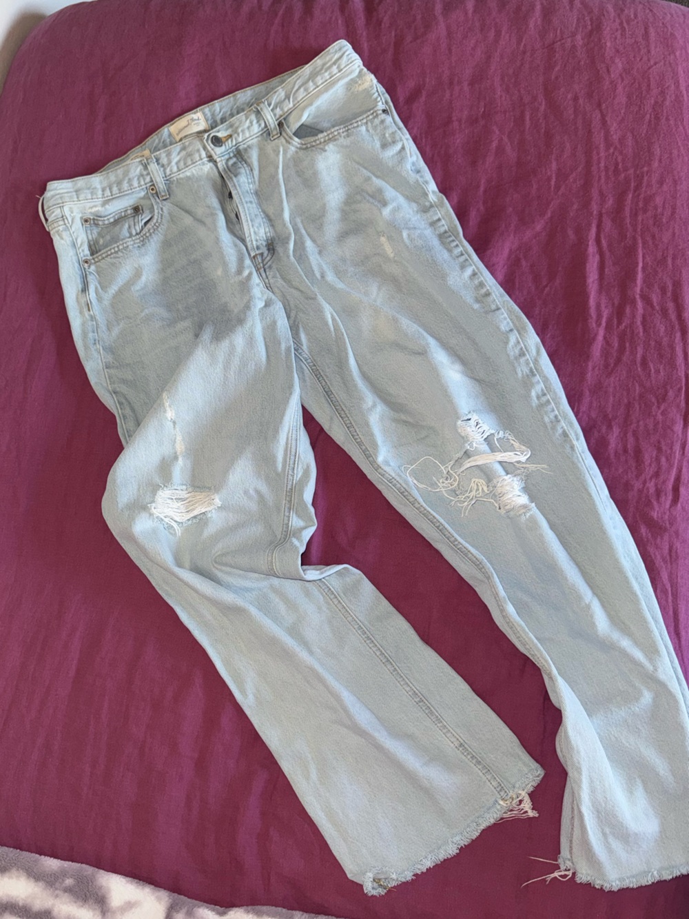 Universal Thread Light Blue Distressed Boyfriend Jeans